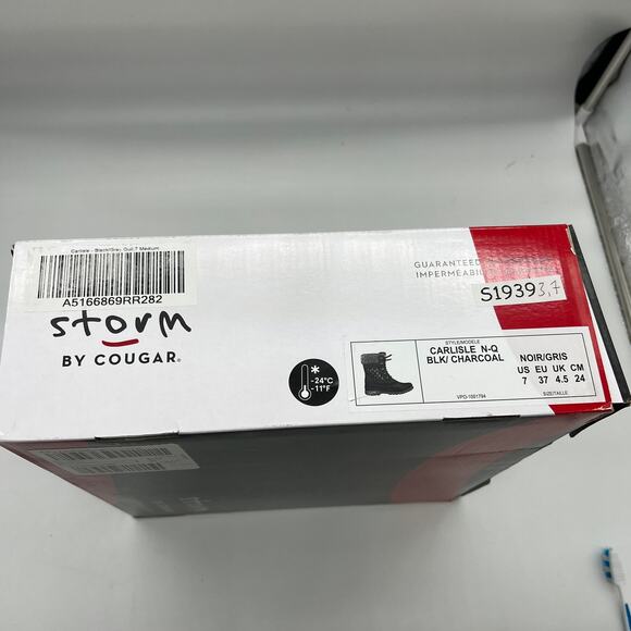 Cougar Waterproof Winter Boots Size 7 Medium Black Quilt Carlisle Lace Up - Picture 11 of 12